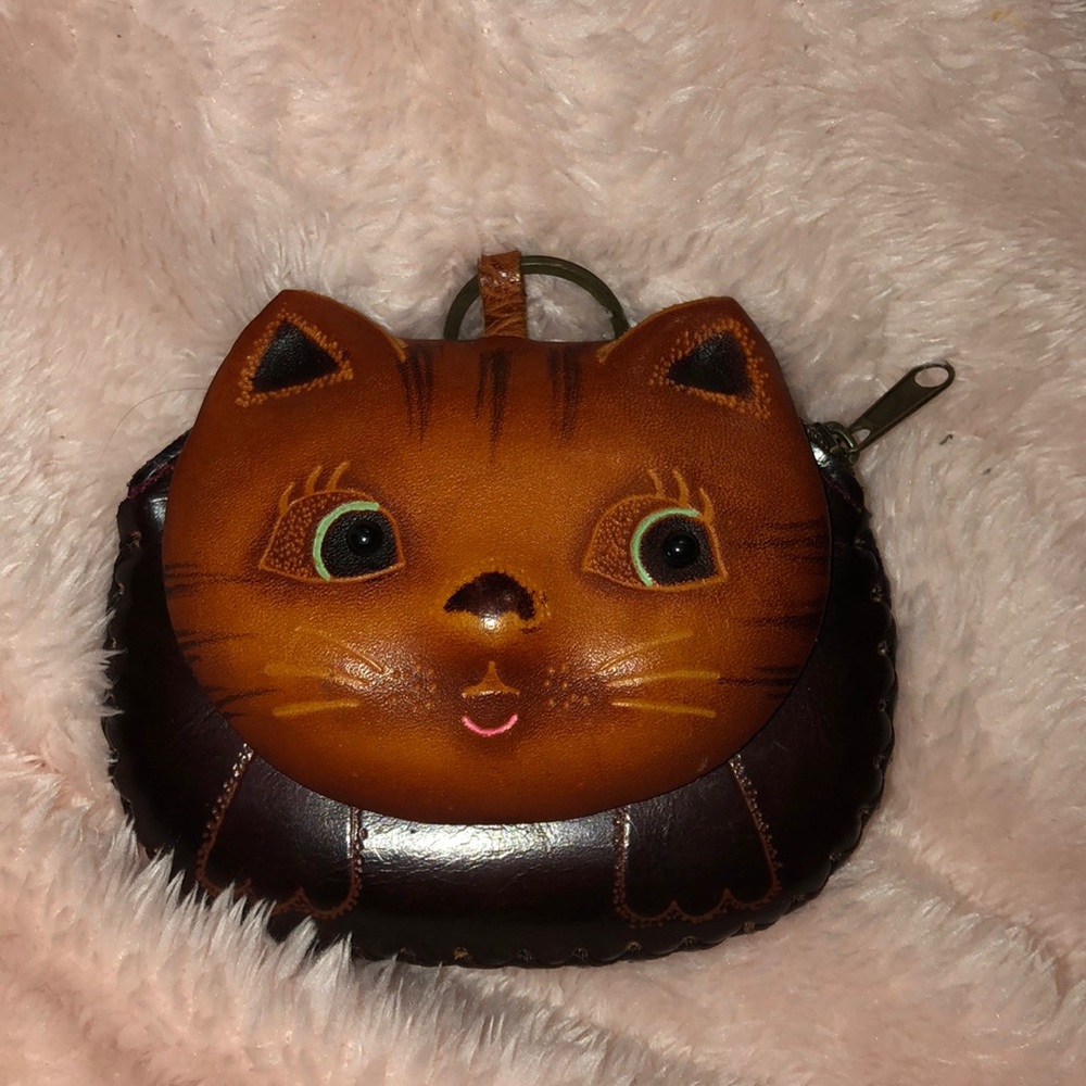 Real leather cat wallet/coin purse